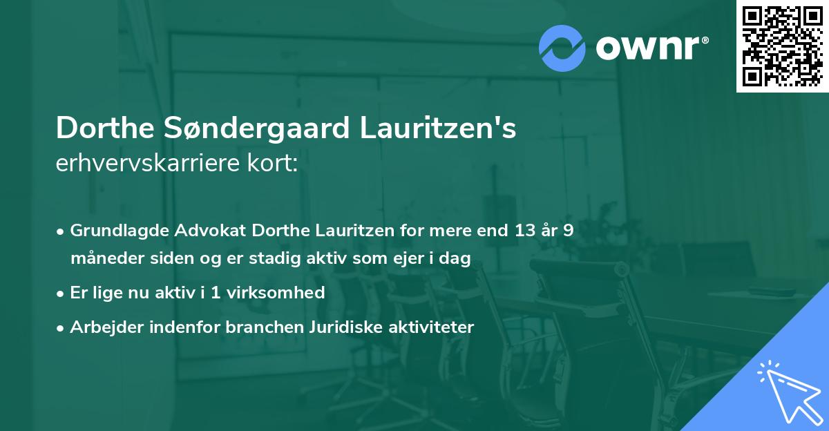 Dorthe Søndergaard Lauritzen's erhvervskarriere kort