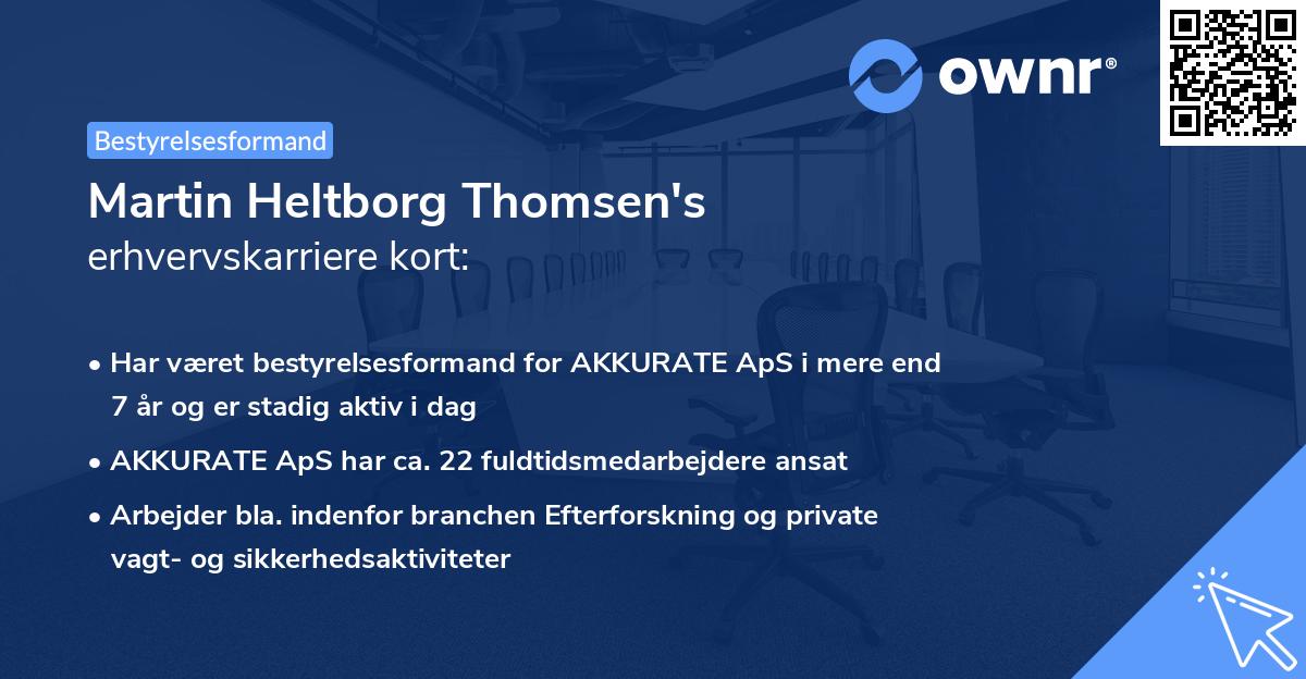 Martin Heltborg Thomsen's erhvervskarriere kort