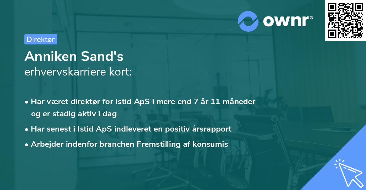 Anniken Sand's erhvervskarriere kort