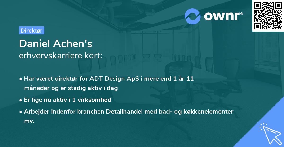 Daniel Achen's erhvervskarriere kort