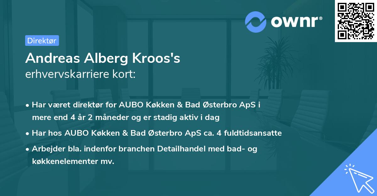 Andreas Alberg Kroos's erhvervskarriere kort