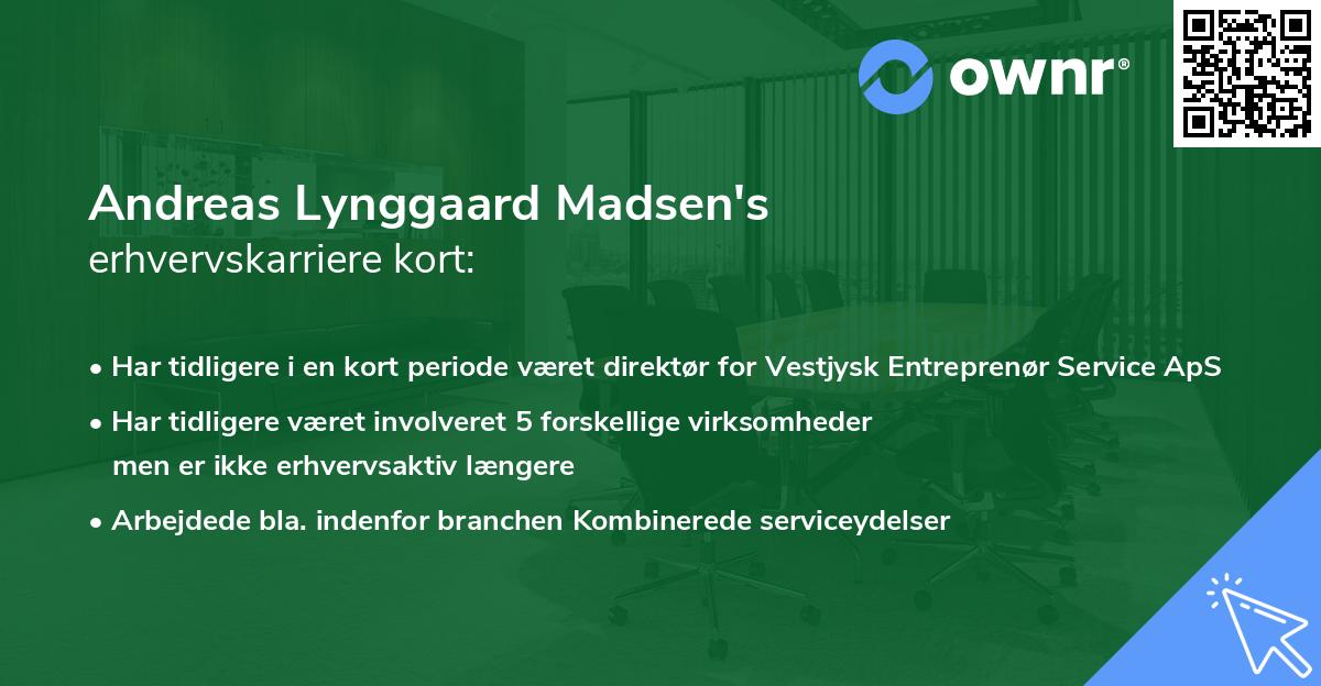 Andreas Lynggaard Madsen's erhvervskarriere kort