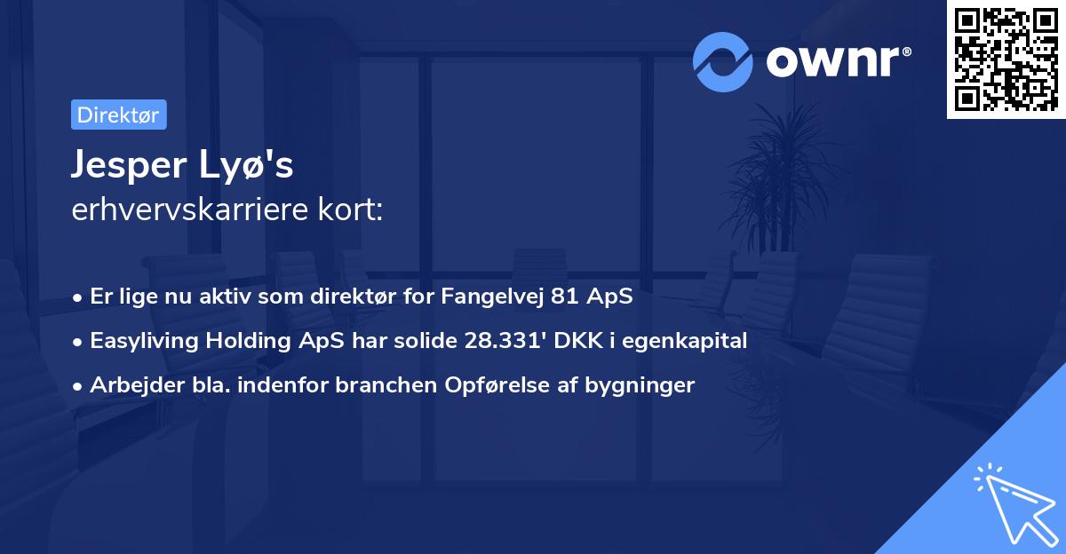 Jesper Lyø's erhvervskarriere kort