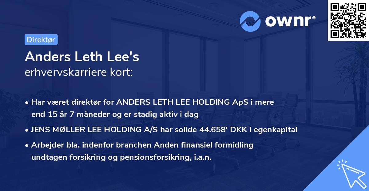 Anders Leth Lee's erhvervskarriere kort