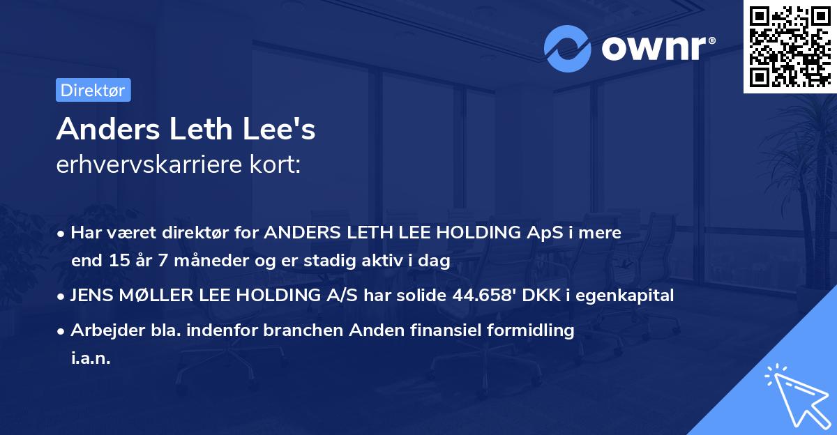 Anders Leth Lee's erhvervskarriere kort