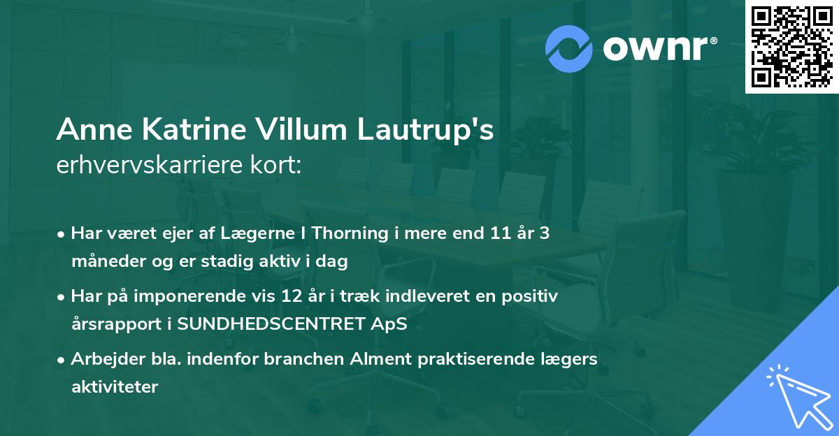Anne Katrine Villum Lautrup's erhvervskarriere kort