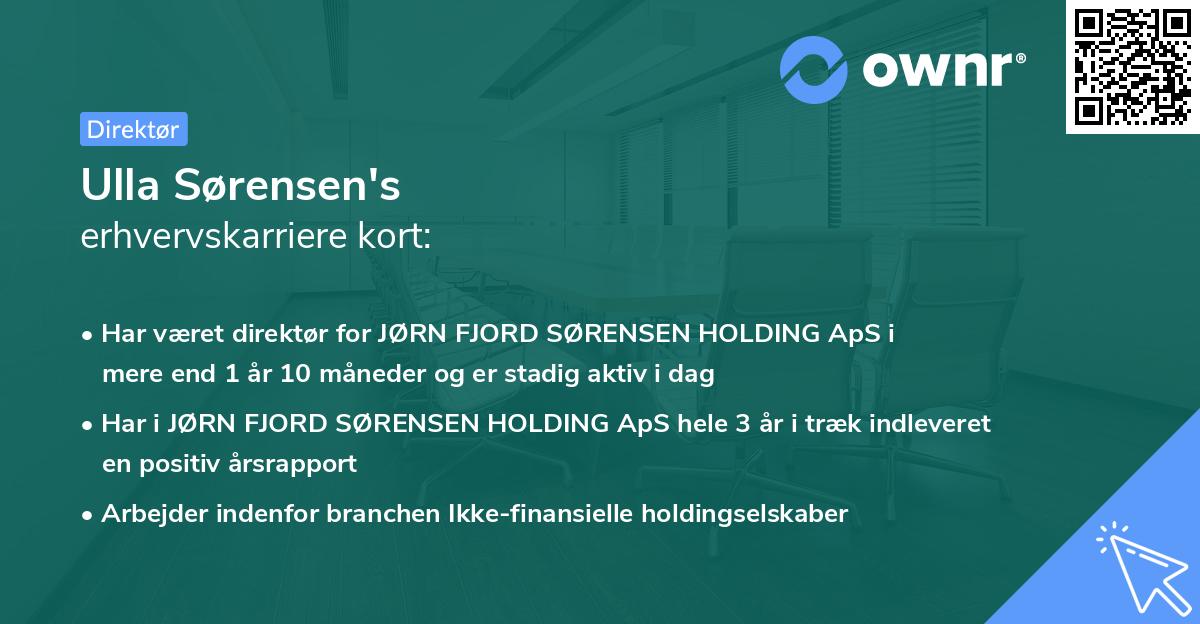 Ulla Sørensen's erhvervskarriere kort