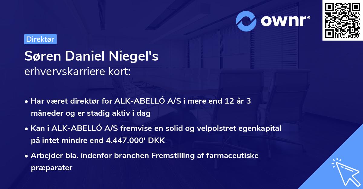 Søren Daniel Niegel's erhvervskarriere kort