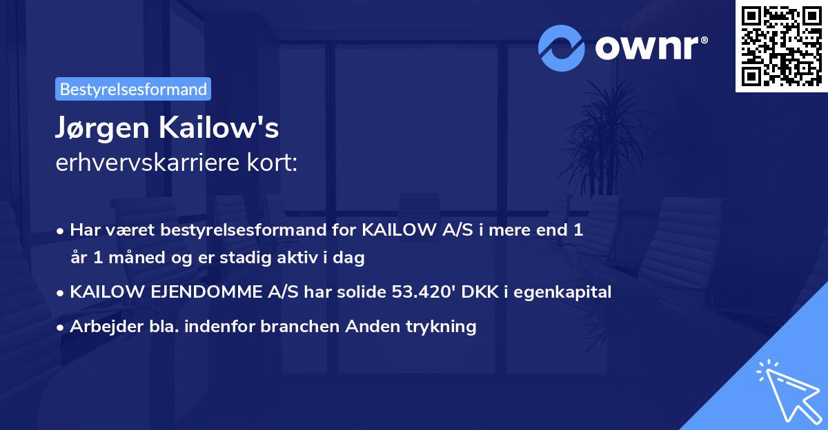 Jørgen Kailow's erhvervskarriere kort