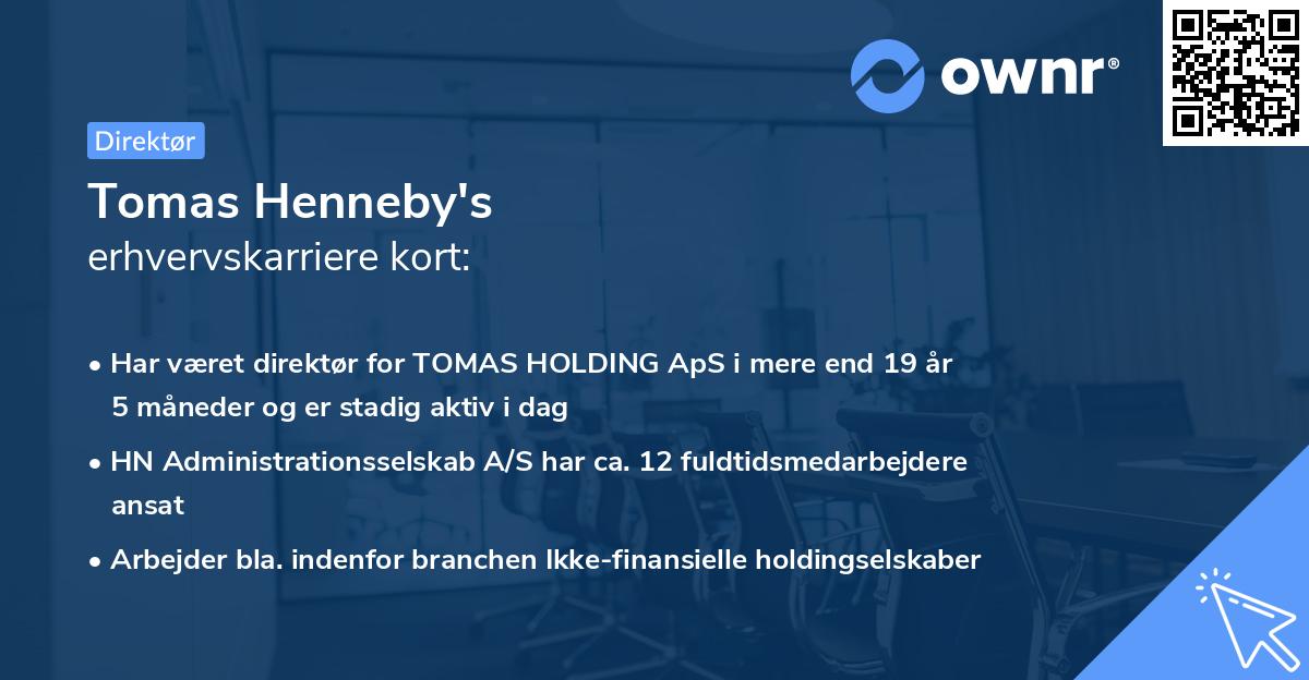 Tomas Henneby's erhvervskarriere kort