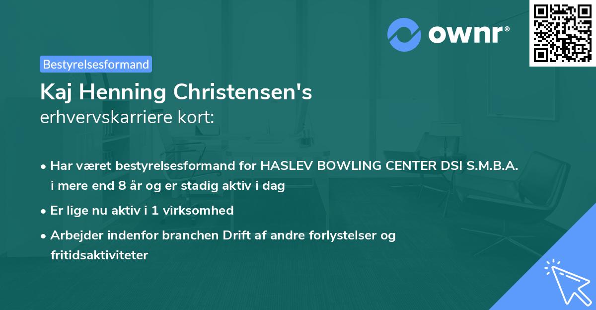 Kaj Henning Christensen's erhvervskarriere kort