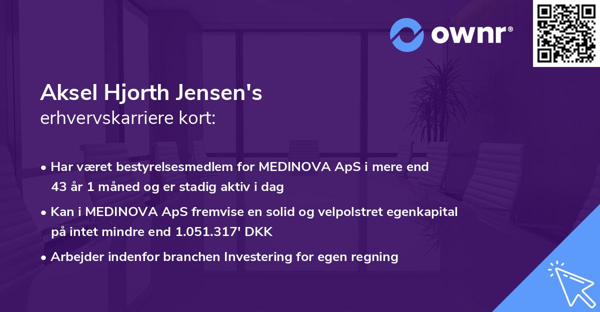 Aksel Hjorth Jensen's erhvervskarriere kort
