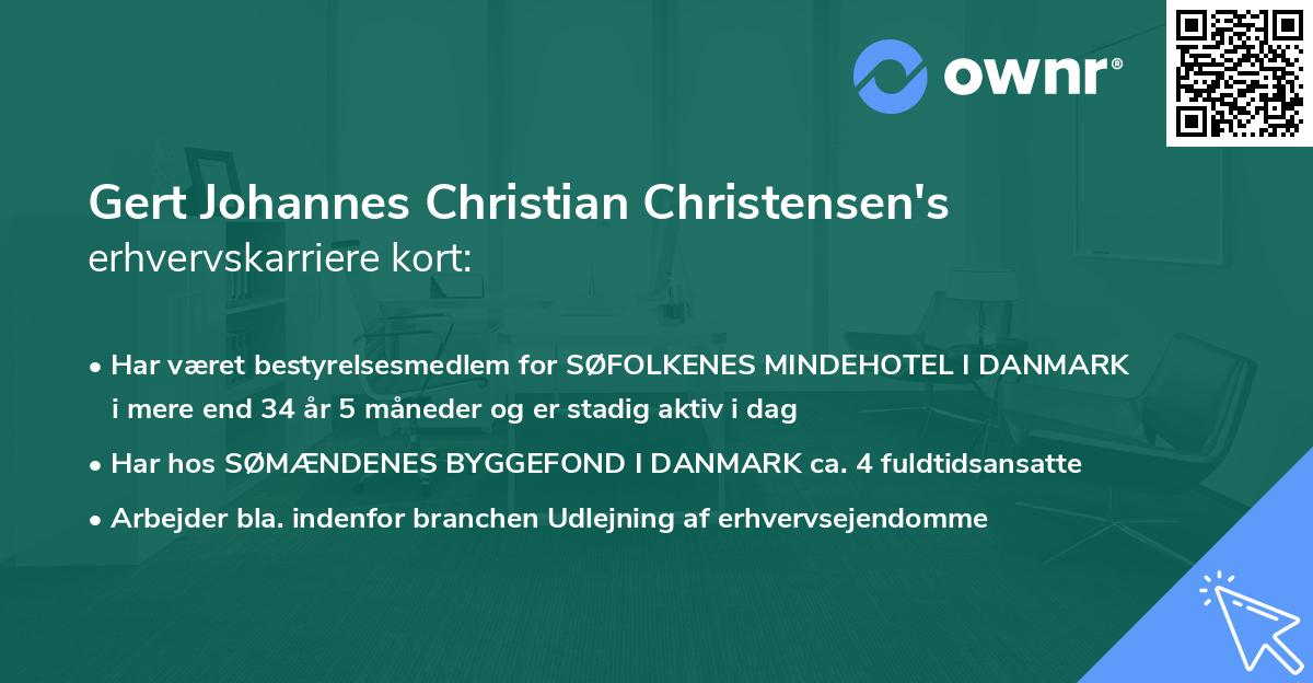 Gert Johannes Christian Christensen's erhvervskarriere kort