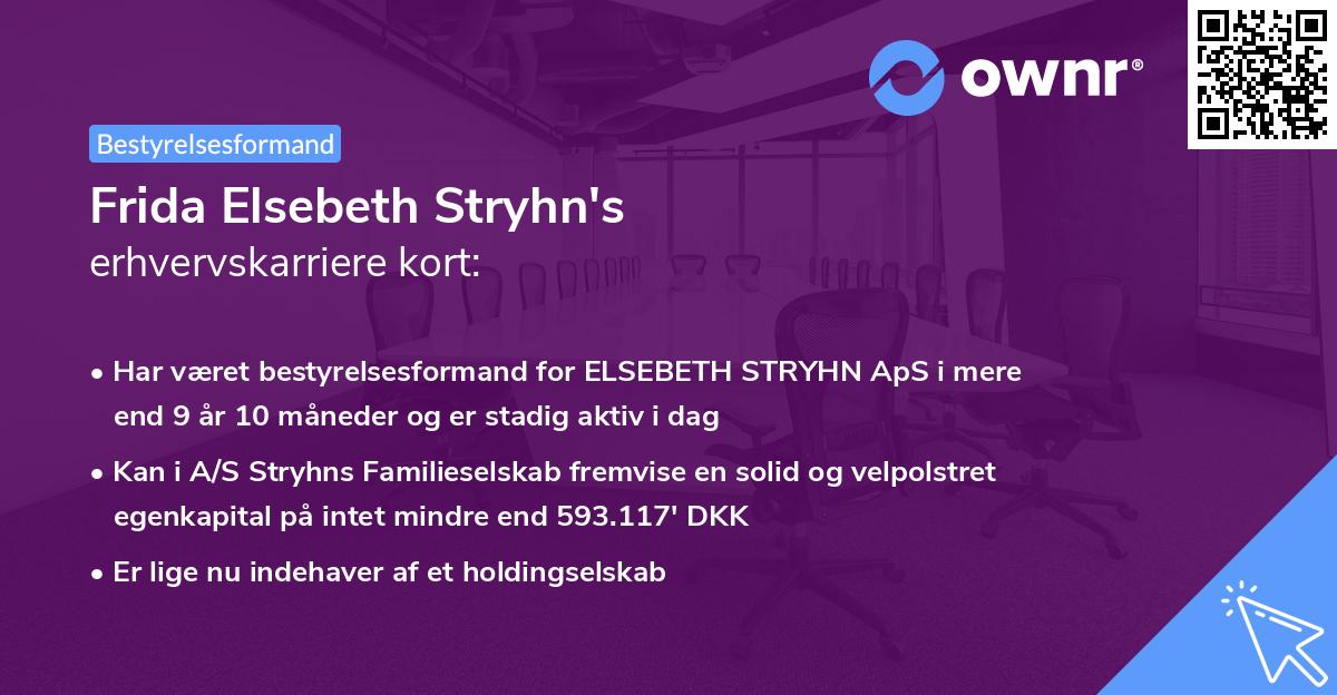 Frida Elsebeth Stryhn's erhvervskarriere kort