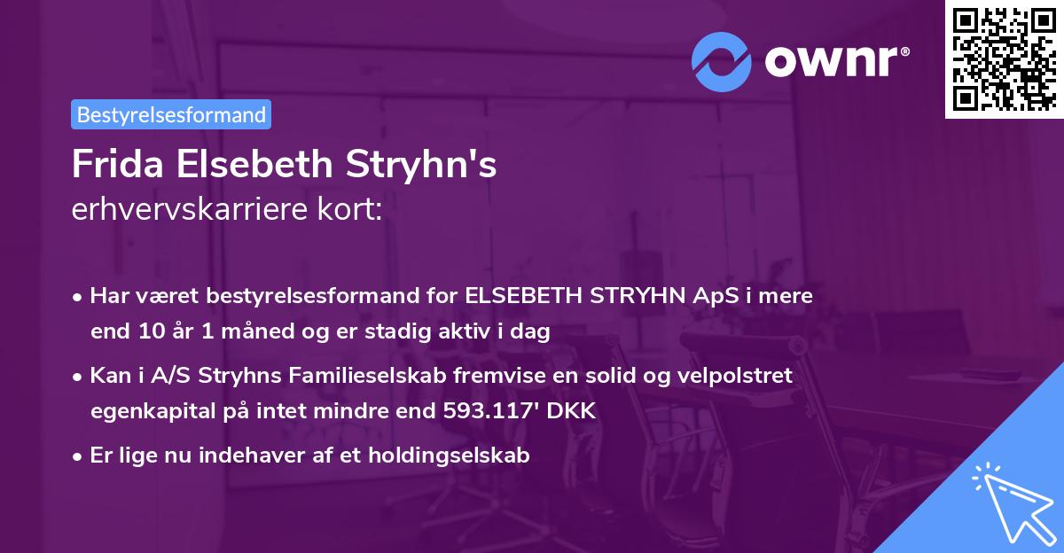 Frida Elsebeth Stryhn's erhvervskarriere kort