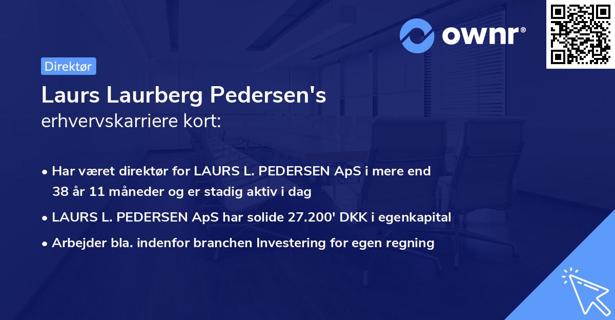 Laurs Laurberg Pedersen's erhvervskarriere kort