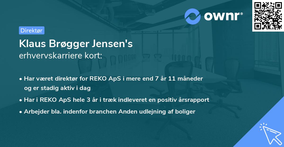 Klaus Brøgger Jensen's erhvervskarriere kort