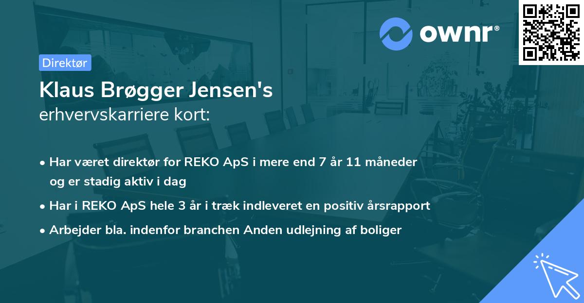 Klaus Brøgger Jensen's erhvervskarriere kort