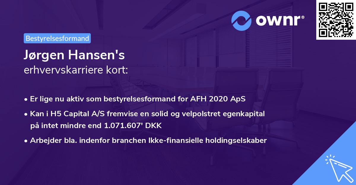 Jørgen Hansen's erhvervskarriere kort