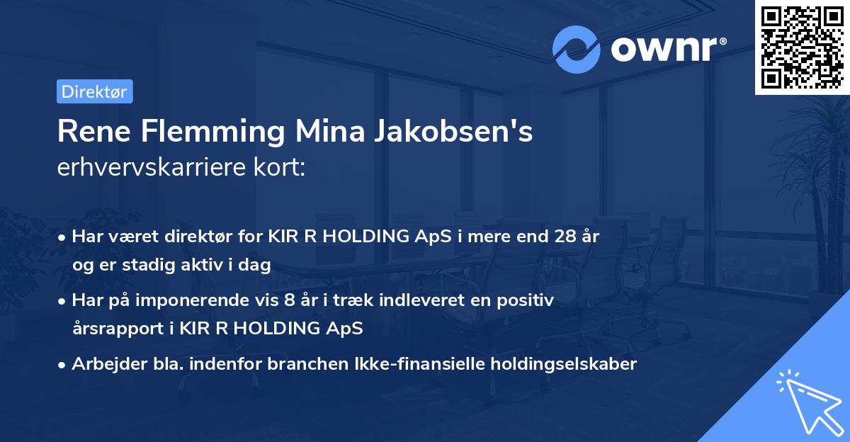 Rene Flemming Mina Jakobsen's erhvervskarriere kort