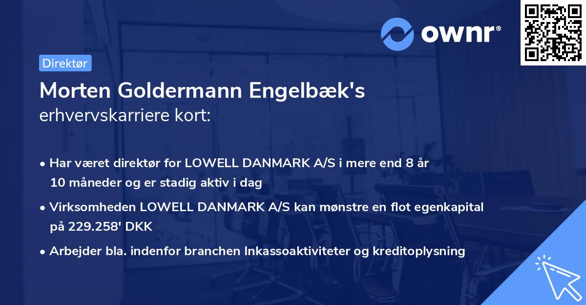 Morten Goldermann Engelbæk's erhvervskarriere kort