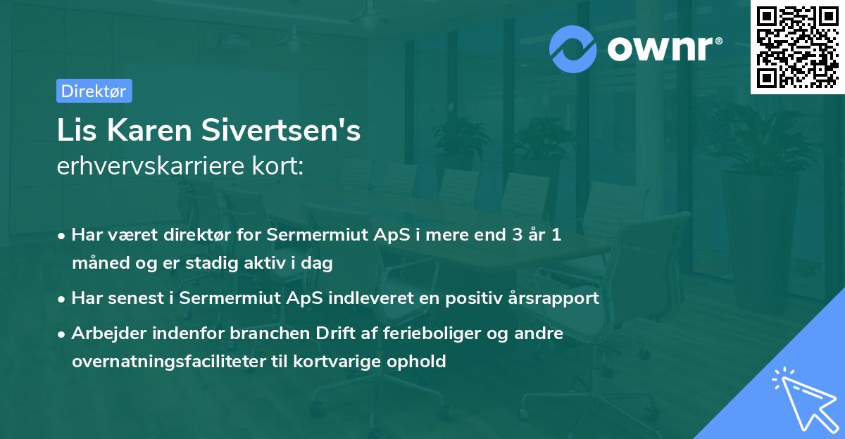 Lis Karen Sivertsen's erhvervskarriere kort