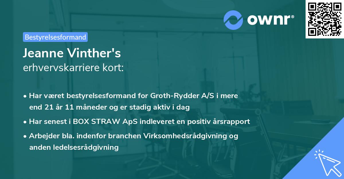 Jeanne Vinther's erhvervskarriere kort