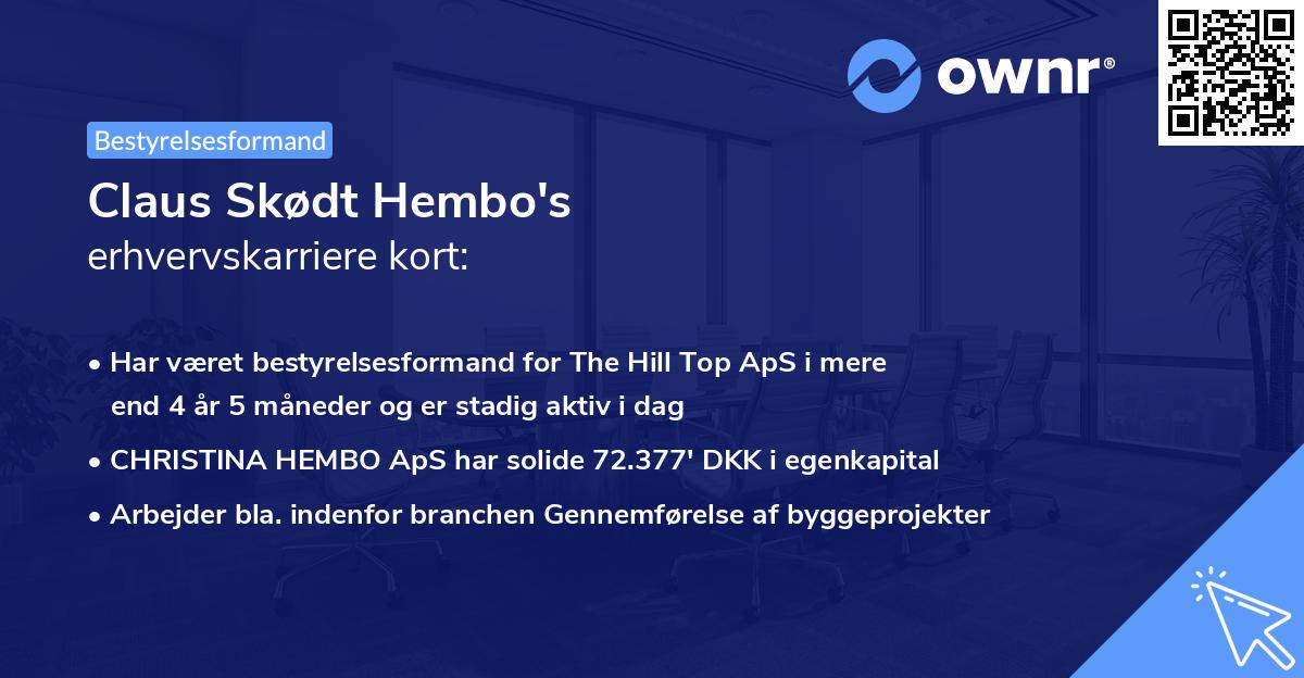 Claus Skødt Hembo's erhvervskarriere kort