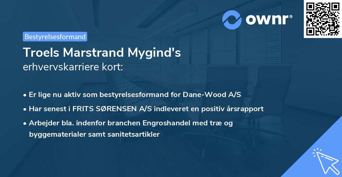 Troels Marstrand Mygind's erhvervskarriere kort