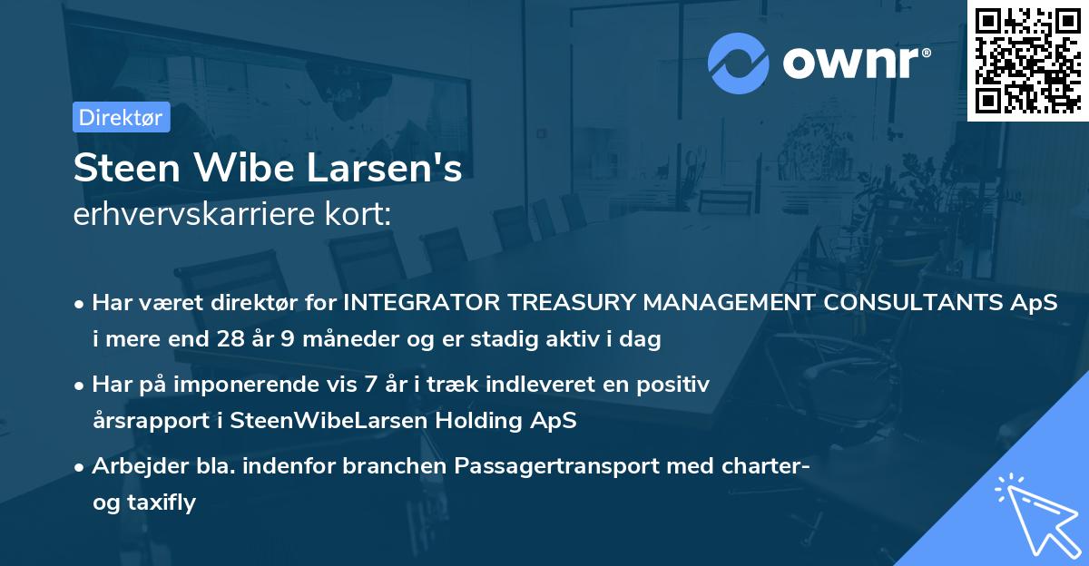 Steen Wibe Larsen's erhvervskarriere kort