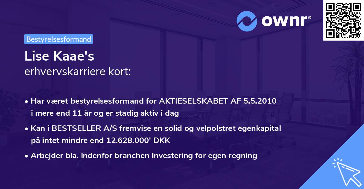 Lise Kaae's erhvervskarriere kort
