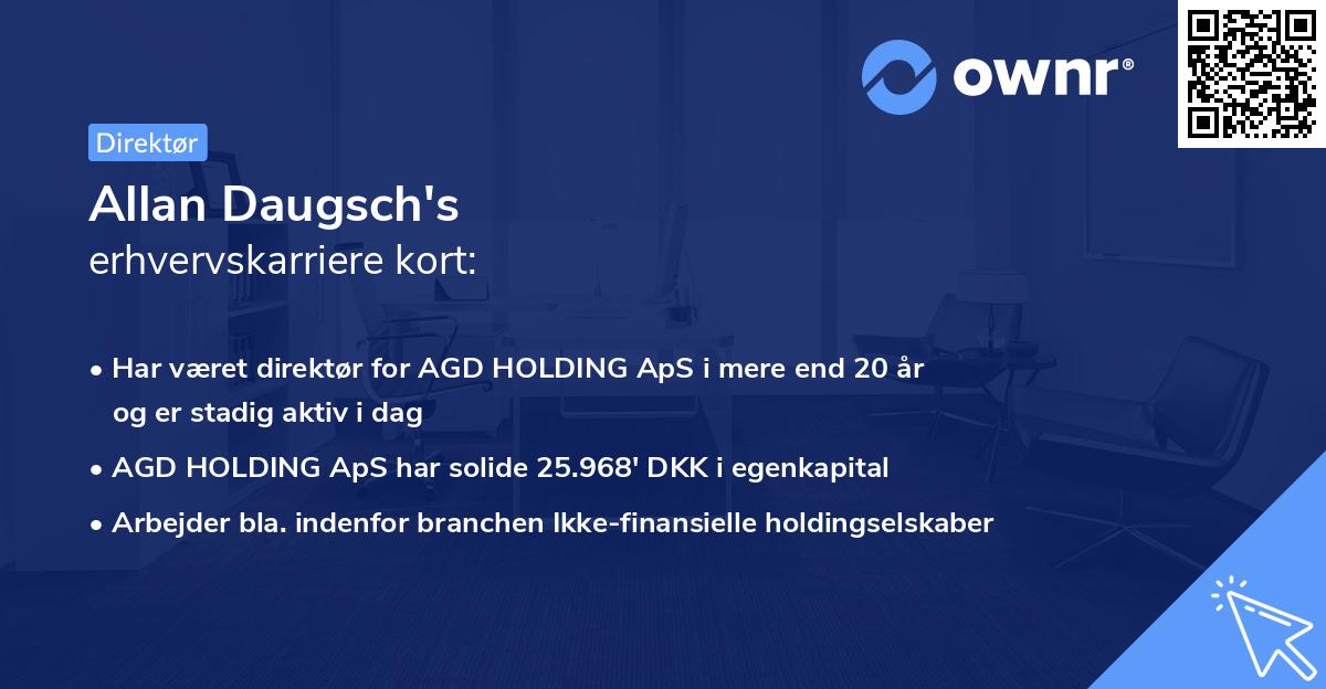 Allan Daugsch's erhvervskarriere kort
