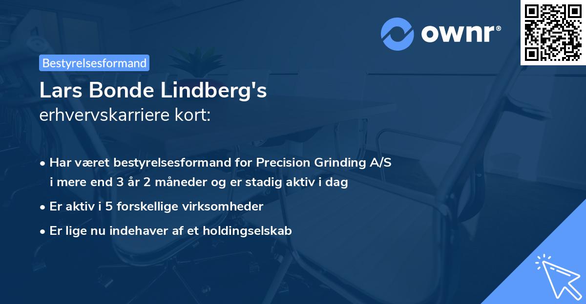 Lars Bonde Lindberg's erhvervskarriere kort