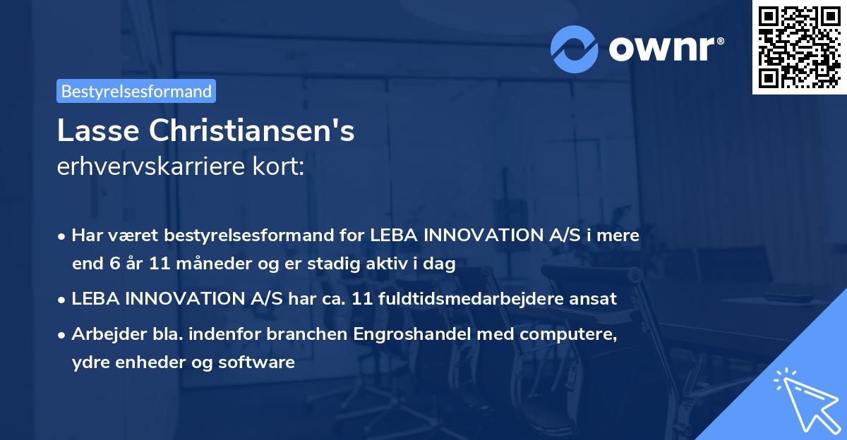 Lasse Christiansen's erhvervskarriere kort