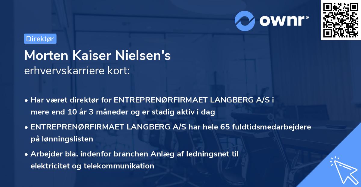 Morten Kaiser Nielsen's erhvervskarriere kort