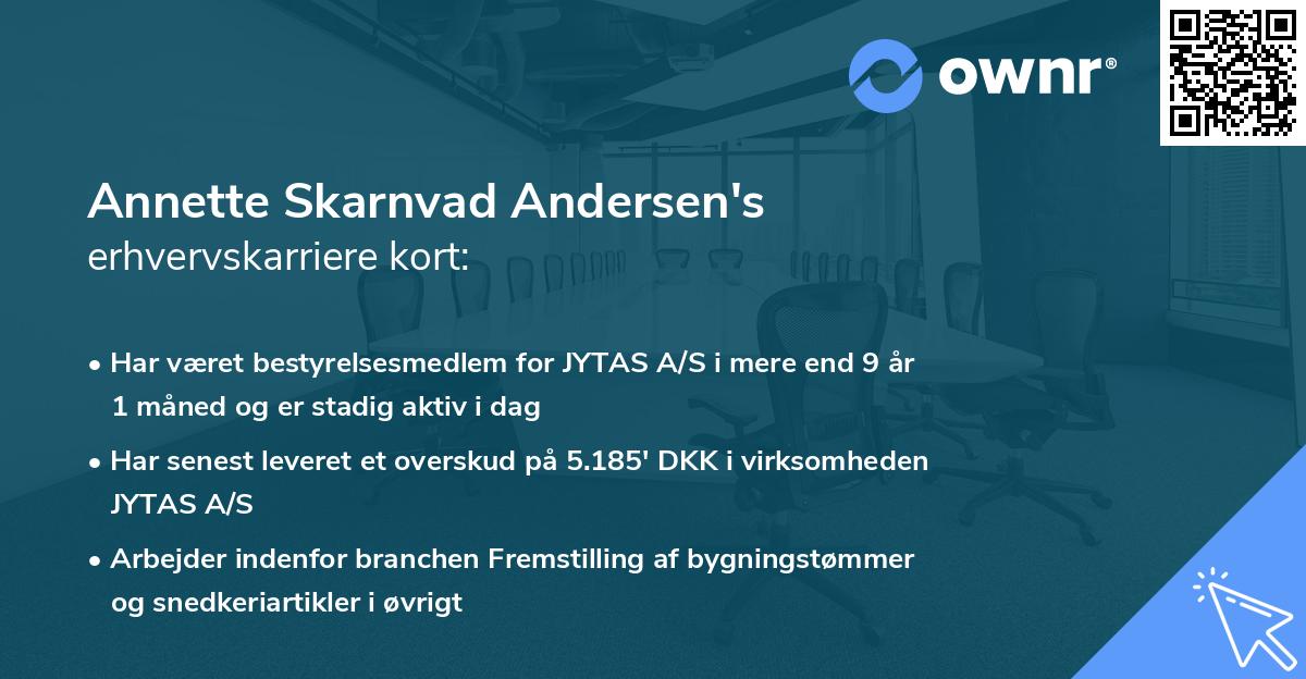 Annette Skarnvad Andersen's erhvervskarriere kort