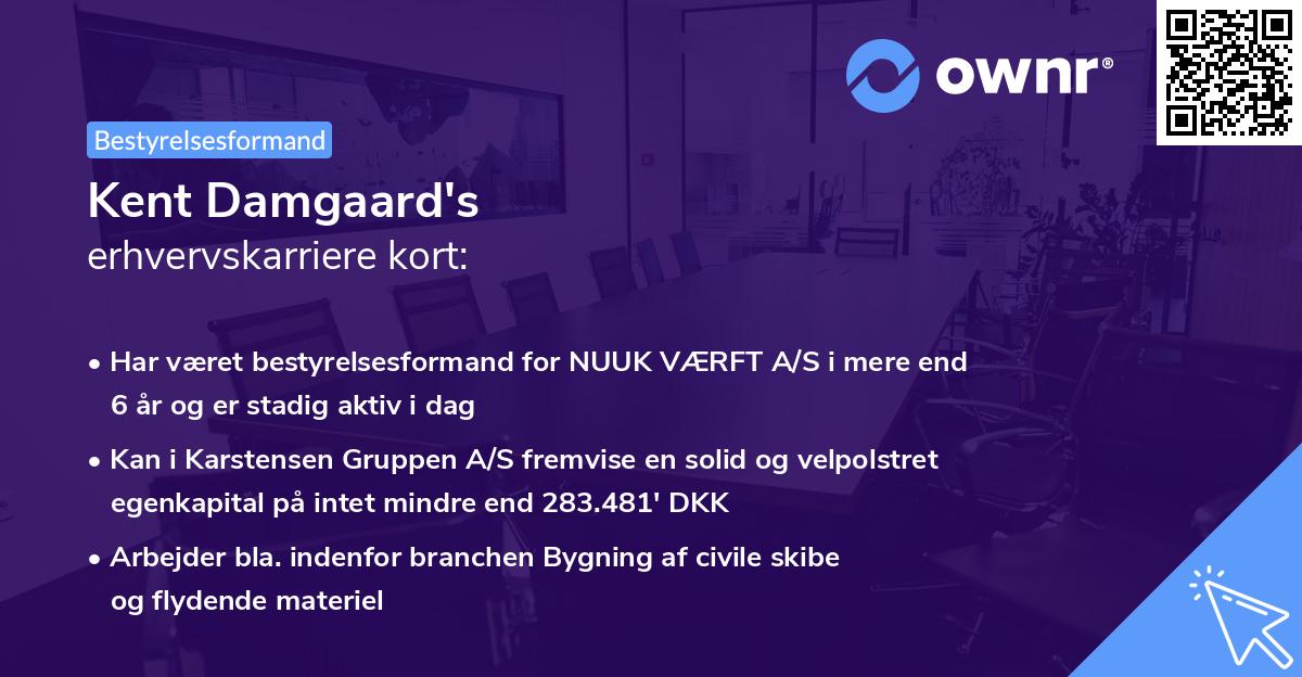 Kent Damgaard's erhvervskarriere kort