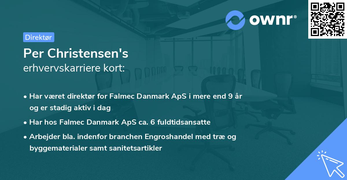 Per Christensen's erhvervskarriere kort