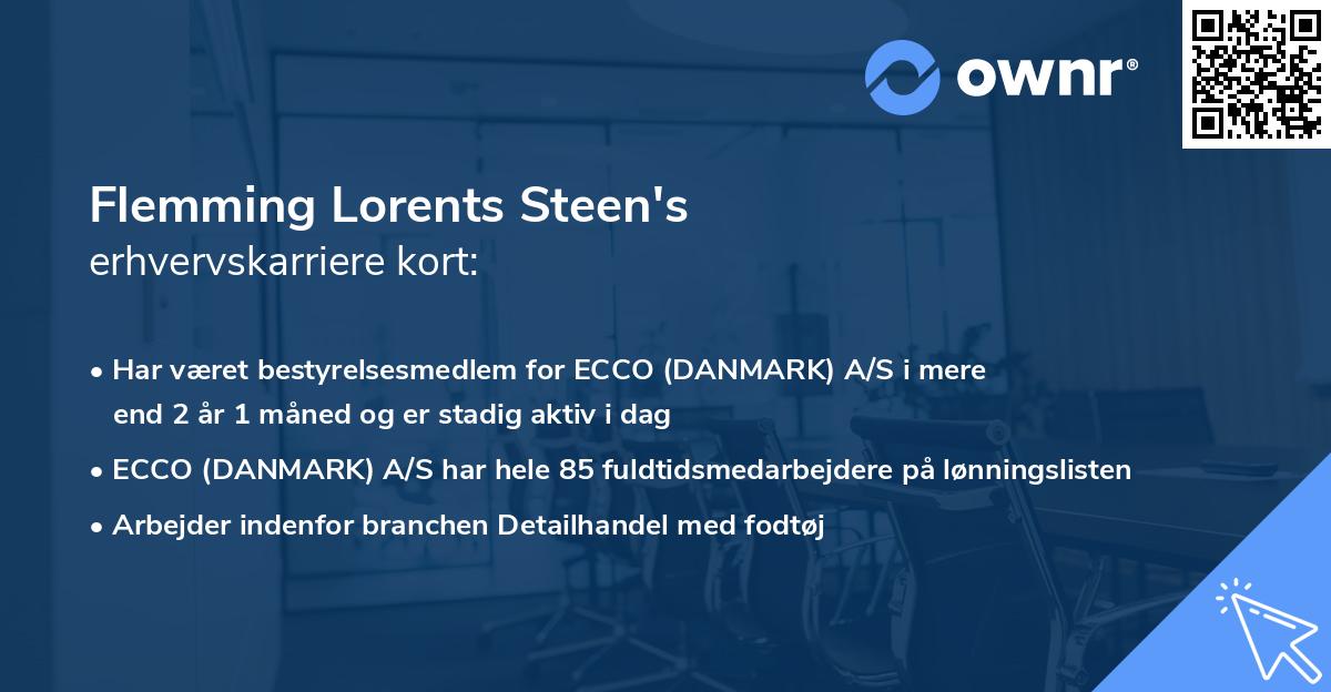 Flemming Lorents Steen's erhvervskarriere kort