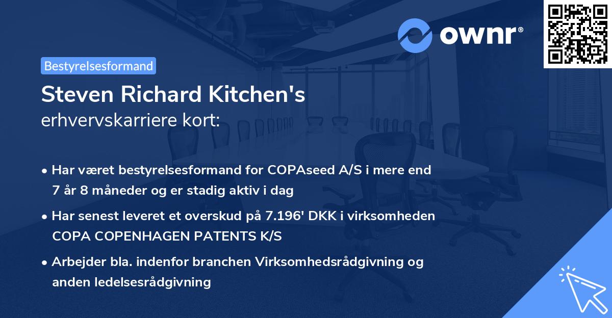 Steven Richard Kitchen's erhvervskarriere kort