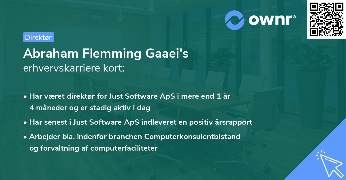 Abraham Flemming Gaaei's erhvervskarriere kort