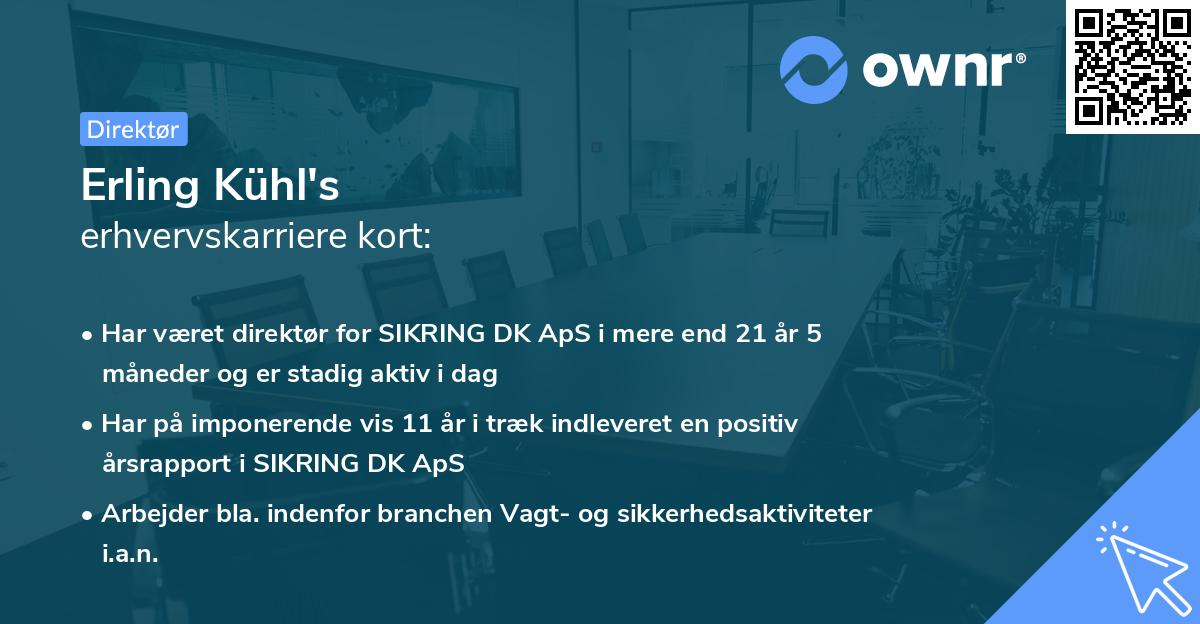 Erling Kühl's erhvervskarriere kort