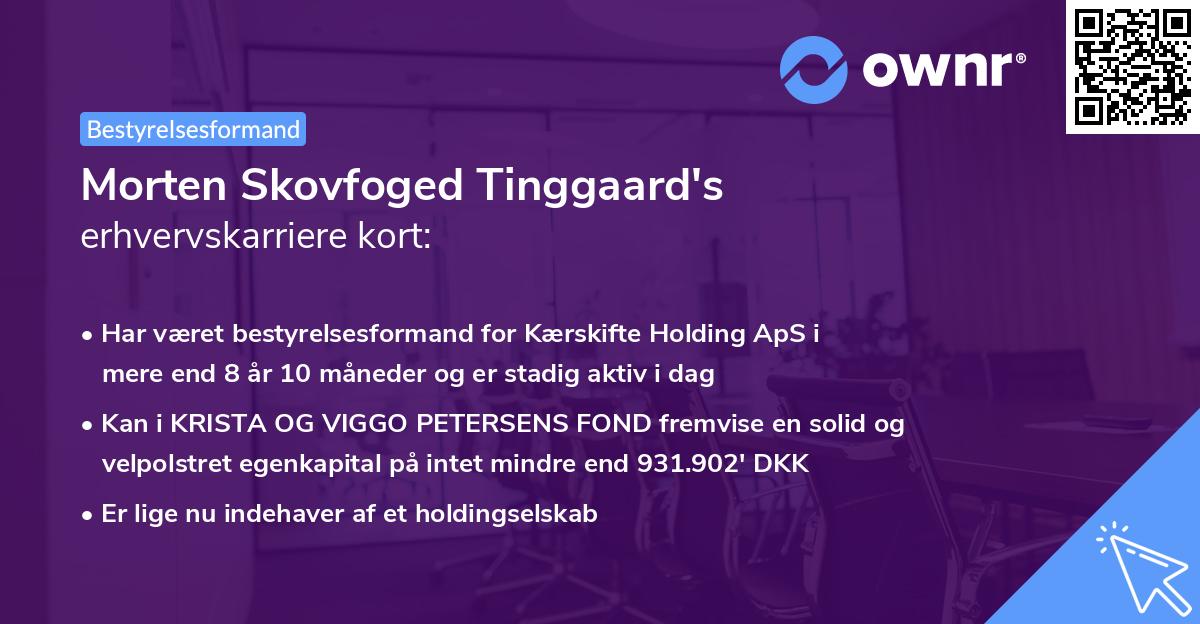 Morten Skovfoged Tinggaard's erhvervskarriere kort