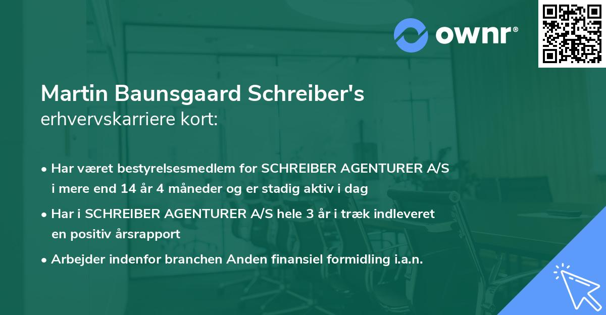 Martin Baunsgaard Schreiber's erhvervskarriere kort