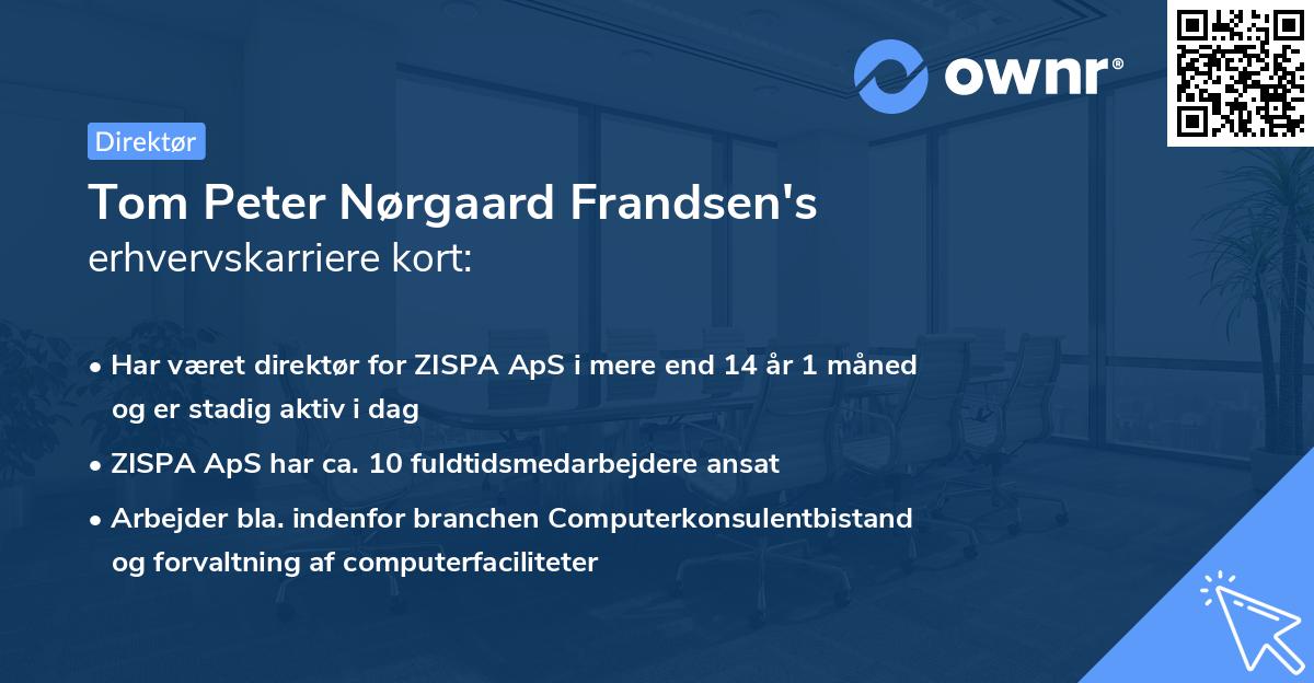 Tom Peter Nørgaard Frandsen's erhvervskarriere kort