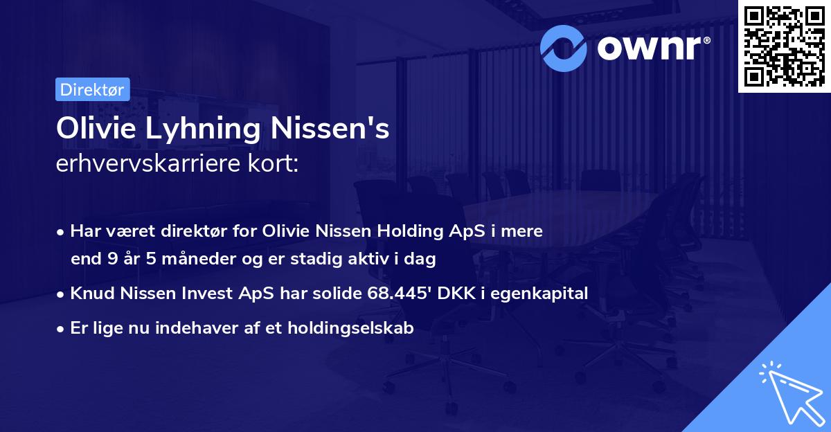 Olivie Lyhning Nissen's erhvervskarriere kort