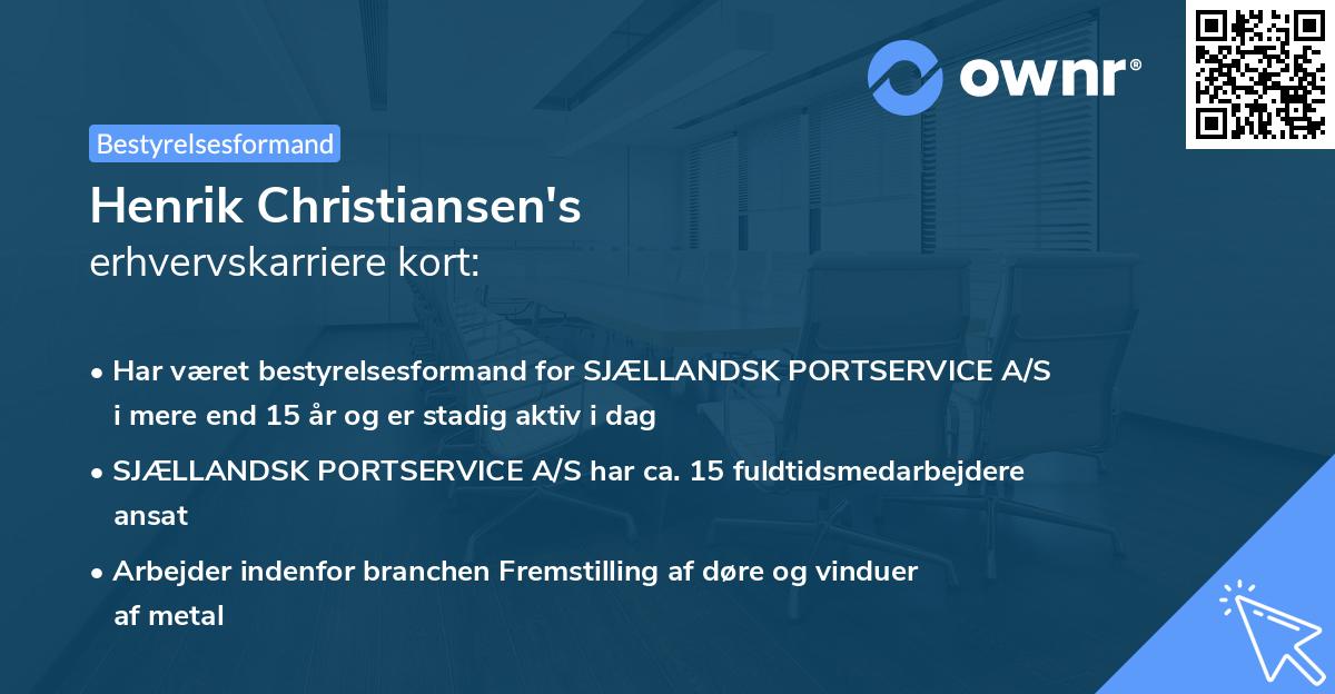 Henrik Christiansen's erhvervskarriere kort