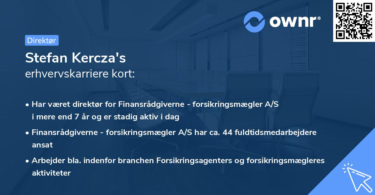 Stefan Kercza's erhvervskarriere kort