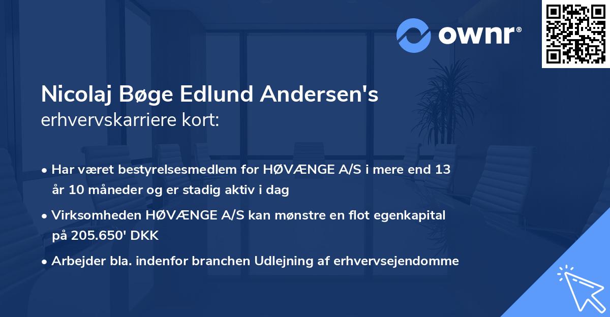 Nicolaj Bøge Edlund Andersen's erhvervskarriere kort