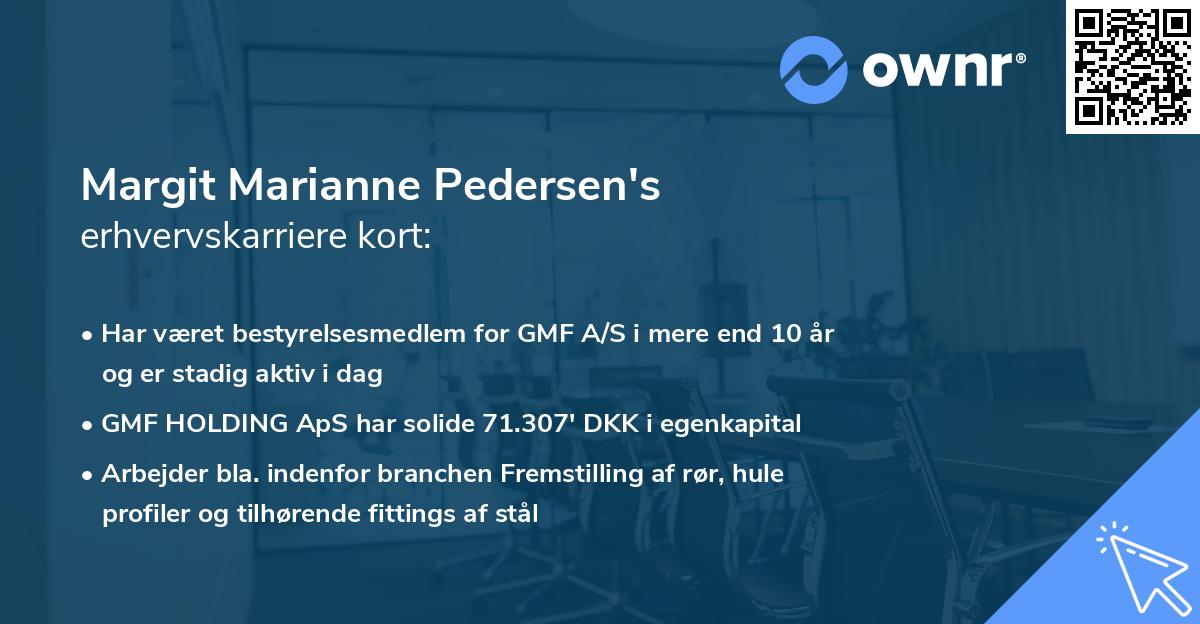 Margit Marianne Pedersen's erhvervskarriere kort